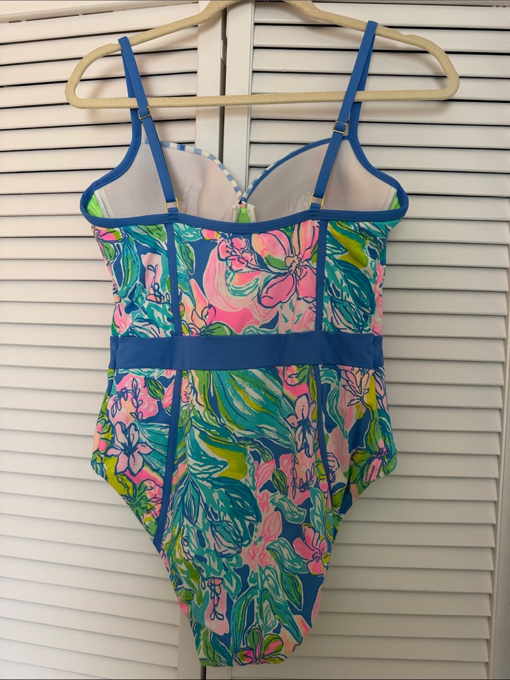 Lilly Pulitzer Bright Floral One-Piece Swimsuit in Pink, Blue, Green - Picture 2 of 4